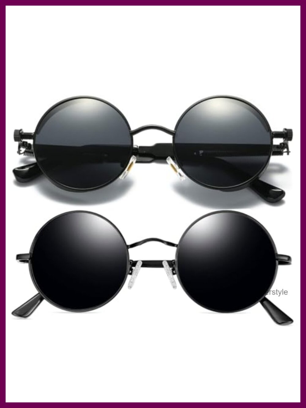 Polarized Round Steampunk Sunglasses Bundle UV400 Scratch Resistant